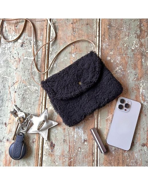 Owen Barry Brown Sheepskin Crossbody Clutch Hurricane
