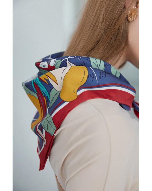 Lost Pattern Blue El Amor Silk Bandana