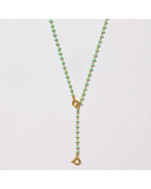 Alexie of Athens Metallic Enamel Strand Drop Chain Charm Necklace