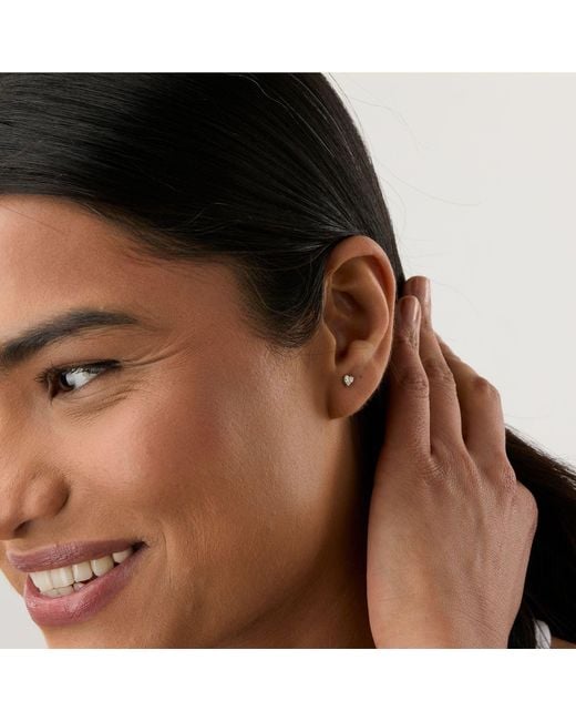 Dolcetto Designs Metallic Lab Grown Diamond Heart Studs