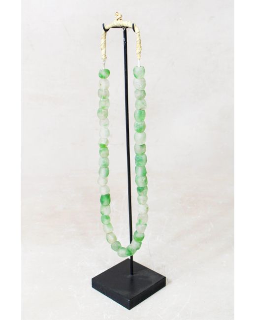 Botanical Boys White Ghana Glass Beads Necklace