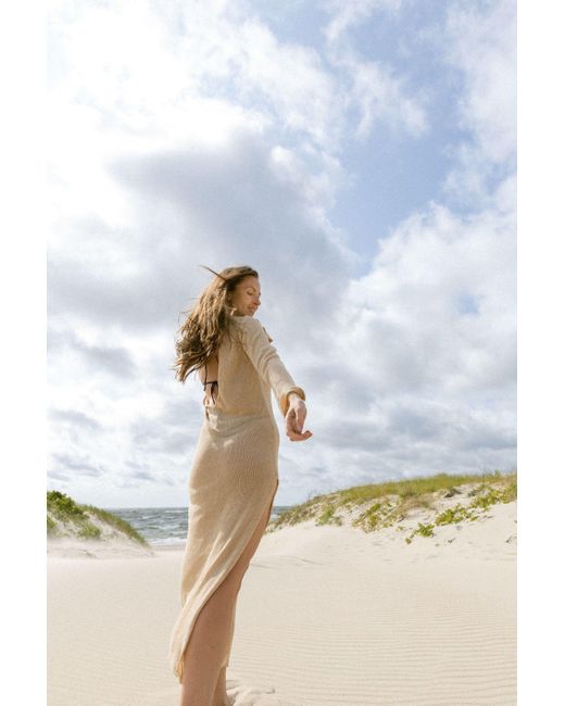 SALANIDA Natural Neutrals Mare 100% Linen Long Dress Sand