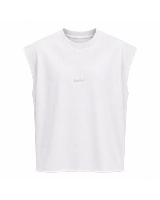mysimplicated White Oversized Sleeveless Tee for men