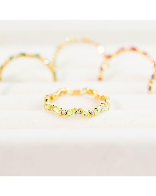 Belinda Jewelz Metallic Peridot Marquise Birthstone Infinity Ring