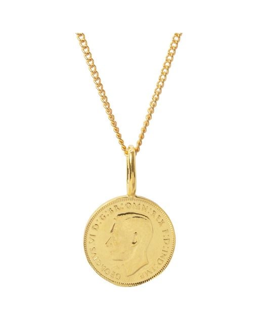 Katie Mullally Metallic English Farthing Coin & Chain for men