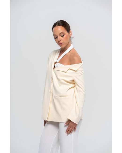 The Ethos Studio White Lyra Blazer