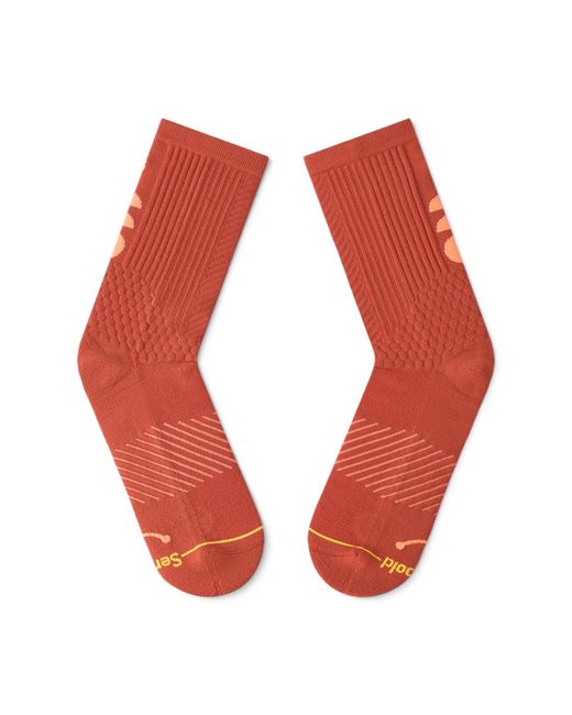 Semibold Red Performance Crew Socks Amber