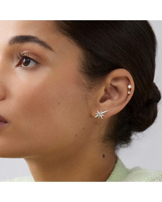 Dinny Hall Metallic North Star Stud Earrings