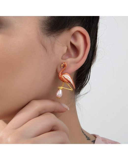 Milou Jewelry Red Flamingo Earrings