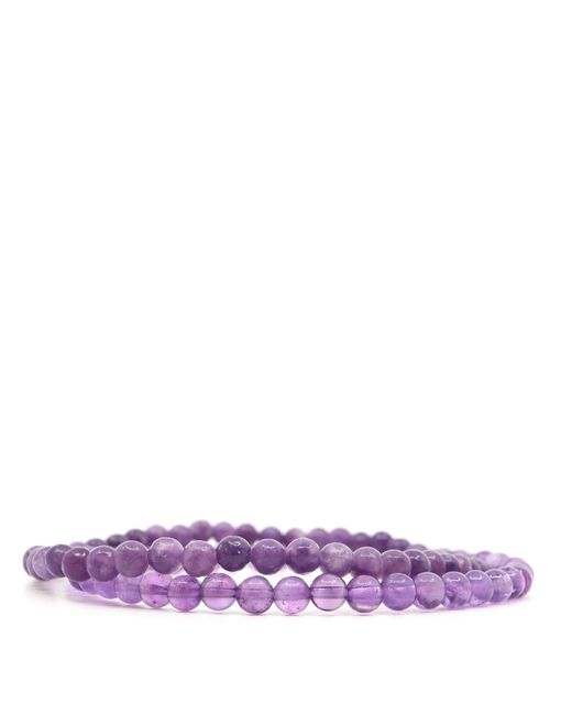 Shar Oke Purple Amethyst & Lepidolite Beaded Bracelet for men