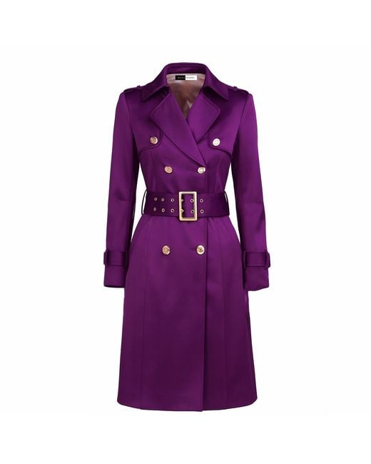 Richa Sharma Purple Burgundy Hued Double Breasted Trench Coat