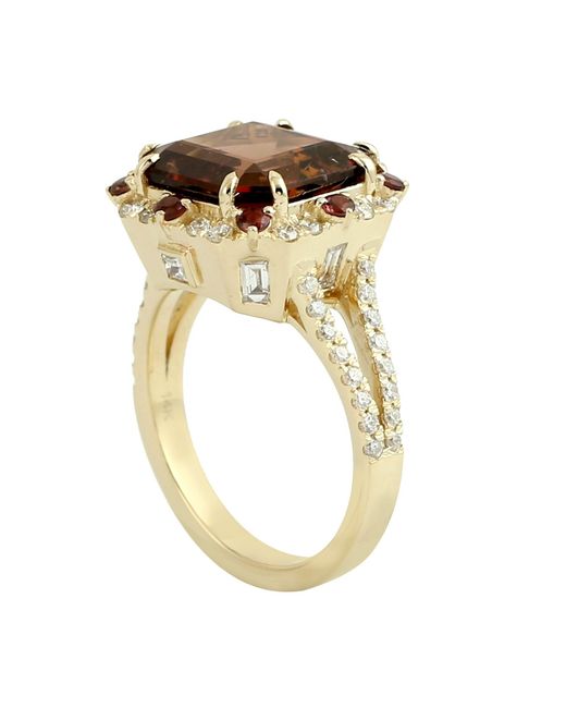 Artisan Brown Tourmaline & Diamond Statement Ring