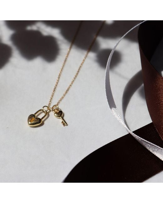 FV Jewellery Metallic The Heart Series Heart Lock & Key Necklace