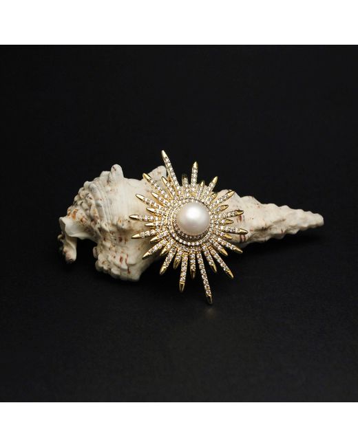 Ninemoo Metallic Solar Radiance Brooch-Pendant