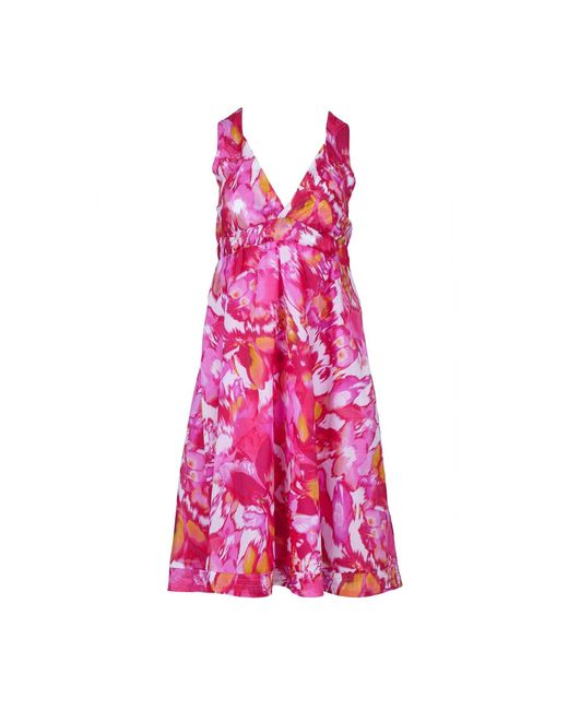 Conquista Pink Floral Cotton Voile A-Line Dress