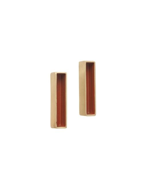 Zeworks White Ava Sand Stick Earrings