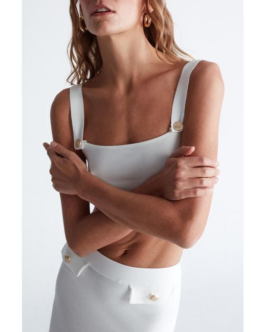 Peraluna White Elizabeth Knit Bralette