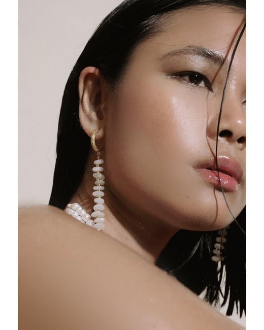 Lavani Jewels White Mizu Hoops