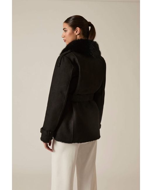 James Lakeland Black Short Faux Fur Coat