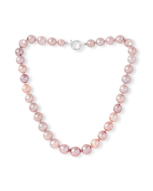 Pearls of the Orient Online Pink Gratia Peach & Mauve Cultured Freshwater Pearl Necklace With Spring Clasp