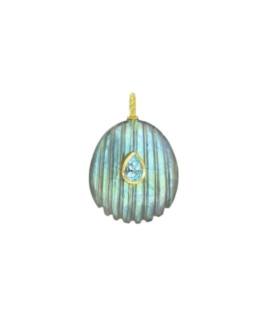 KAMARIA Blue Labradorite Gemstone Pendant With Topaz