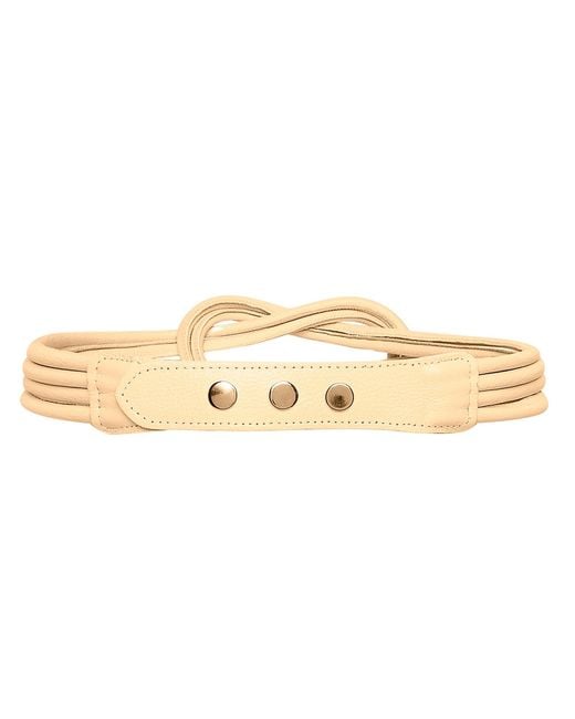 BeltBe Metallic Knot Leather Belt