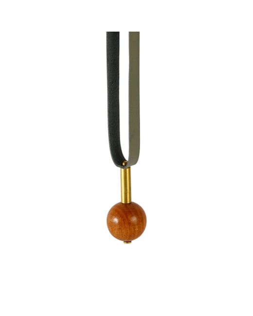 Svetlana Vukov Metallic Neutrals Wood Sphere Necklace