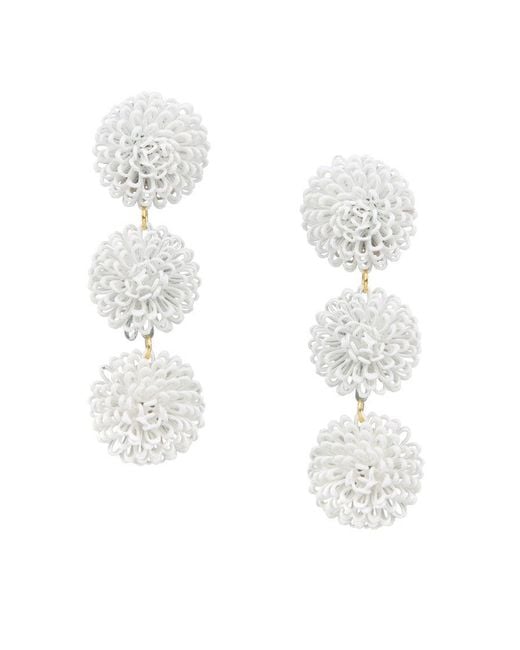Pats Jewelry White Pompom Earrings