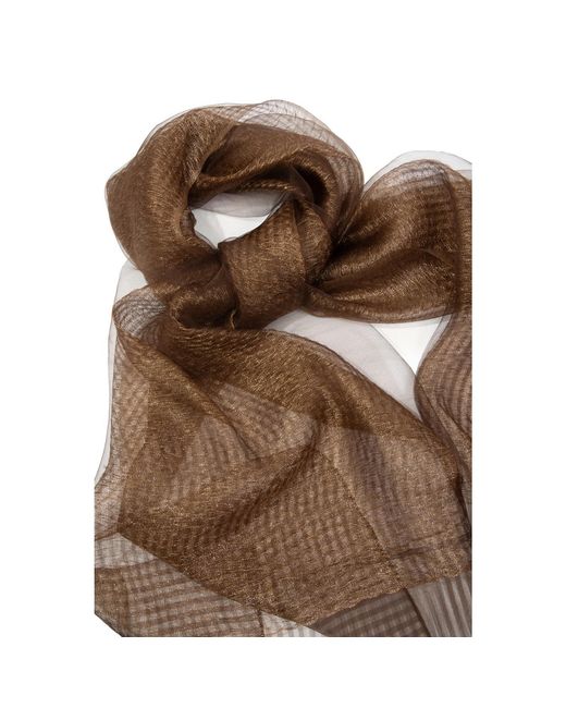 Saachi Brown Silk Sparkle Wrap Scarf