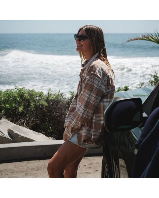 Ariko Pink Neutrals/ Plaid Bucky Split Hem Shirt Jacket