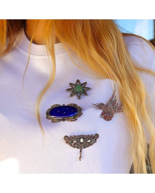 Mineralgems•Studio Blue Lapis Lazuli Brooch