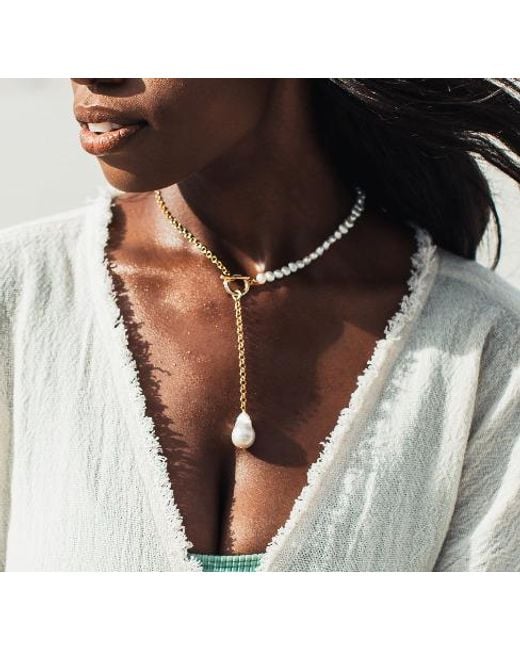 Adriana Pappas Designs White Drops Of Love Lariat