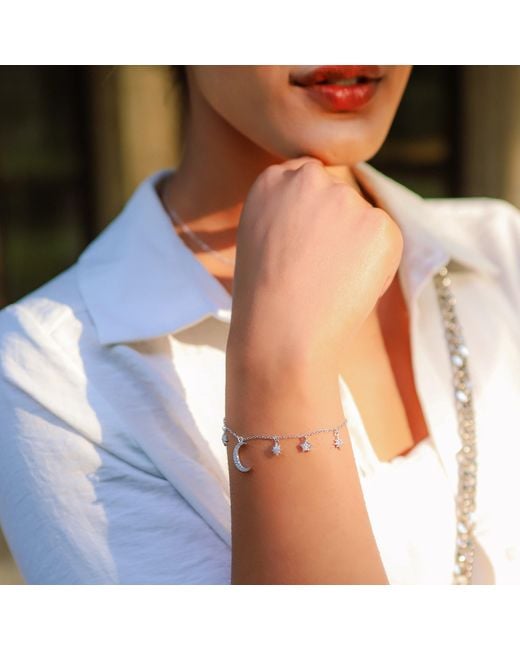 Luna Charles Metallic Vega Moon & Star Charm Bracelet