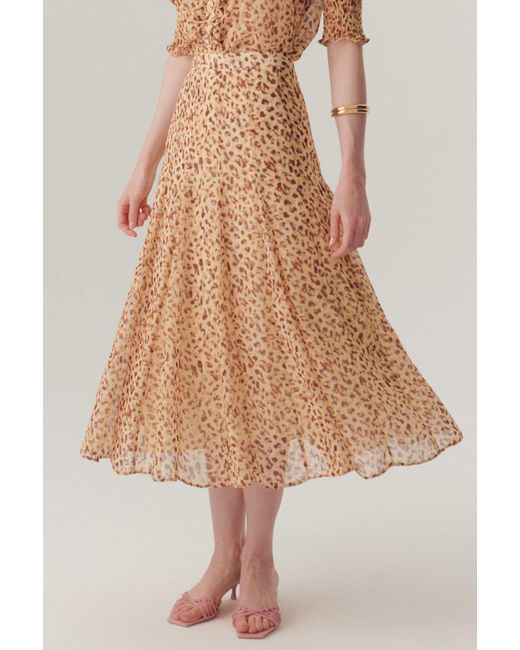 Exquise Natural Arianna Midi Skirt