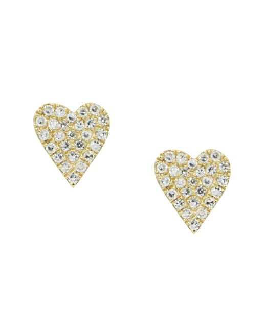 KAMARIA Metallic Solid Heart Diamond Stud Earrings