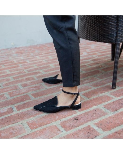 Alterre Black Suede Marilyn Pointed Loafer