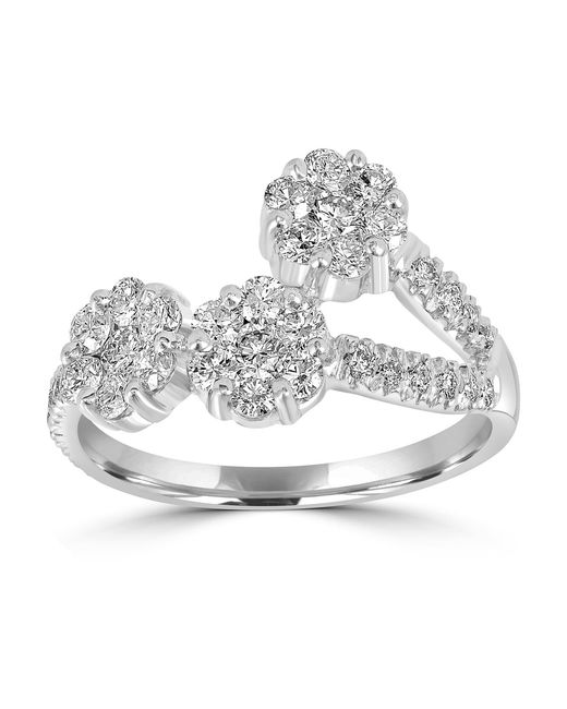 Artisan Metallic Three Floral Diamond Ring