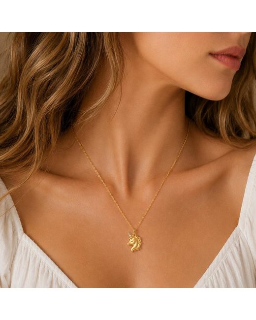 Ormiro Metallic Unicorn Necklace