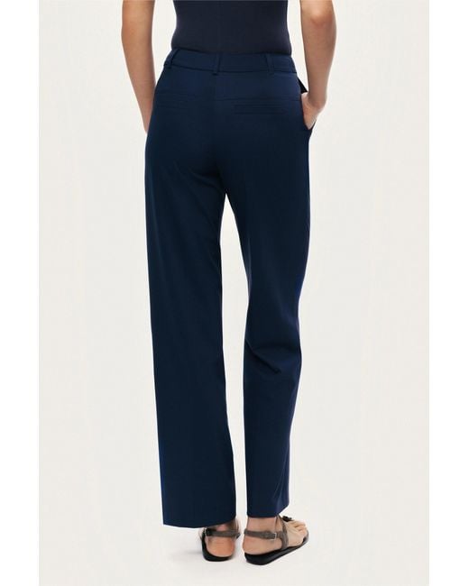 Nocturne Blue Tailored Straight-Leg Pants
