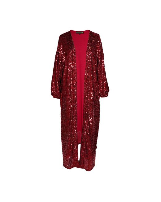 Jennafer Grace Red Rouge Eternal Sequin Cocoon Jacket