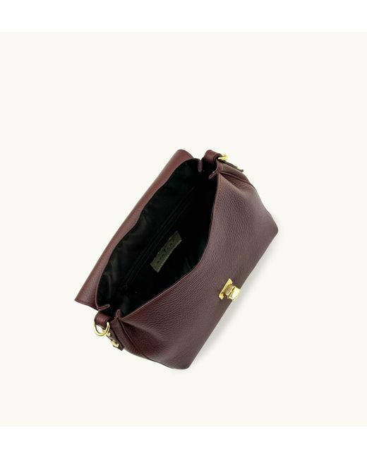 Apatchy London Purple The Maisie Midi Port Leather Bag