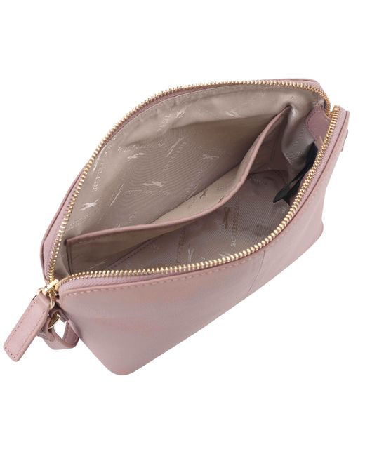 Paul Costelloe Pink Lenya Leather Crossbody Bag