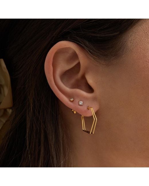 Esterah Metallic Geometric Hoop Earrings