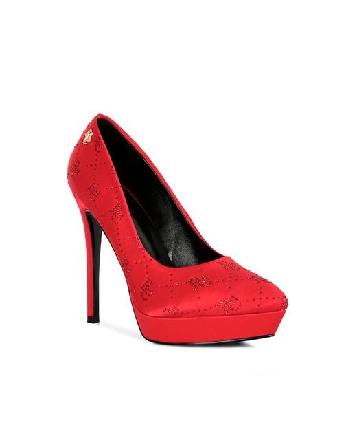 Rag & Co Ballard Monogram Satin Stiletto Pumps By Rag & Co in Red | Lyst UK