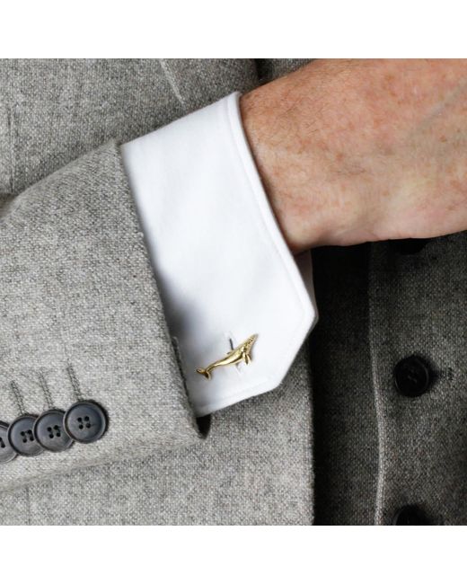 Lee Renee Metallic Whale Cufflinks for men