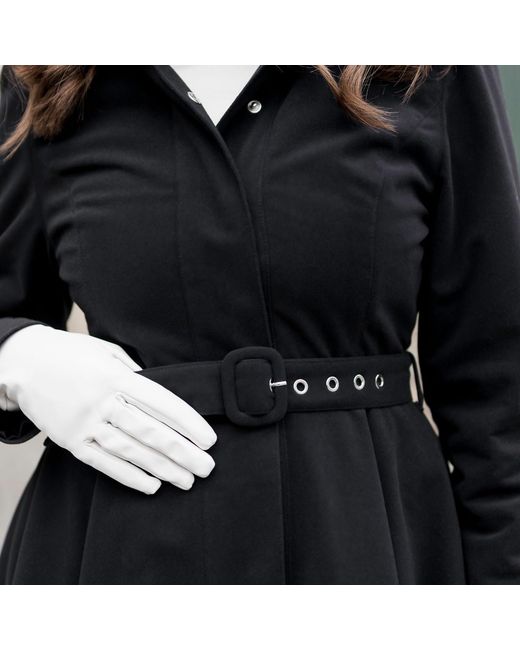 RainSisters Black Winter Coat With A Hood: Obsidian Frost