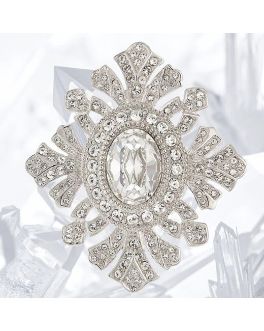 Grosse Metallic Crystal Statement Brooch, Series Trésor