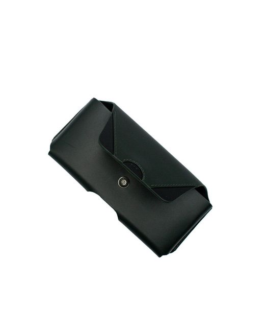 godi. Black Handmade Cowhide Leather Glasses Case – Structured Minimal Eyewear Case, London Made for men