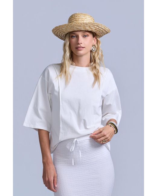 Rave on Trend White Structured Oversized Tee