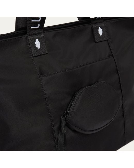 Lulu Guinness Black Nylon Macy Tote Bag